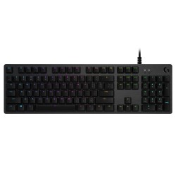 Logitech klávesnice Gaming G512, RGB, GX Red (lineární), US - černá