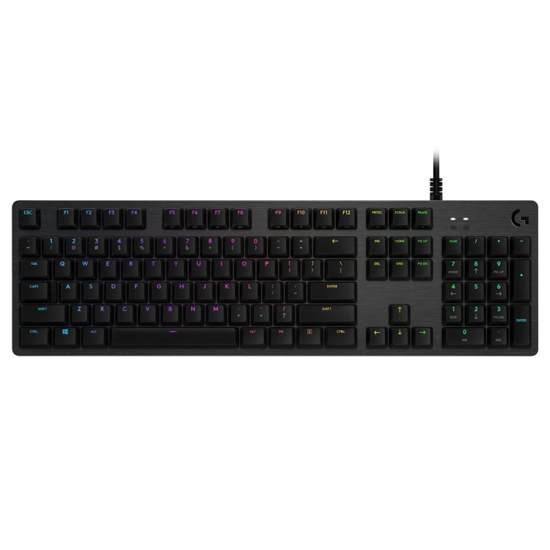 Logitech klávesnice Gaming G512, RGB, GX Red (lineární), US - černá