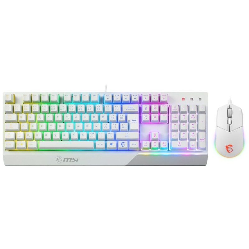 MSI herní set klávesnice s myší VIGOR GK30 COMBO WHITE/ drátový/ bílý/ RGB podsvícení/ USB/ CZ+SK layout