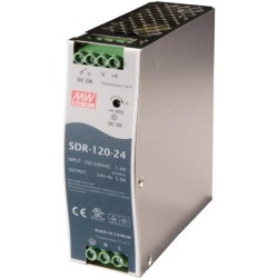 MEAN WELL SDR-120-24 Spínaný zdroj na DIN lištu, 120W, 24V