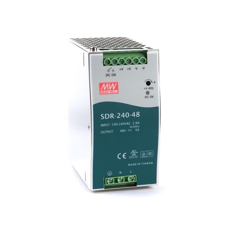 MEAN WELL SDR-240-48 Spínaný zdroj na DIN lištu, 240W, 48V