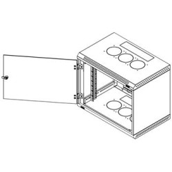 Triton 19' rozvaděč jednodílný 15U/600mm vylamovací otvor pro ventilátor RAL7035