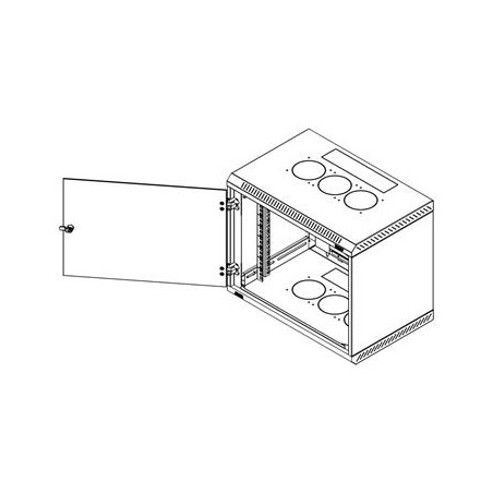 Triton 19' rozvaděč jednodílný 15U/600mm vylamovací otvor pro ventilátor RAL7035