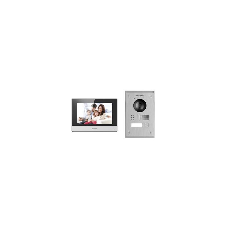 Hikvision kit videotelefonu, 2-drát, bytový monitor + dveřní stanice + napájecí zdroj DSKIS703P(EUROPEBV)