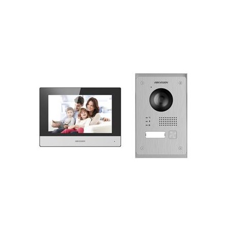 Hikvision kit videotelefonu, 2-drát, bytový monitor + dveřní stanice + napájecí zdroj DSKIS703P(EUROPEBV)