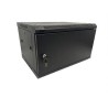 ADEX rozvaděč 6U 450mm černý, nástěnný, kovové dveře, rozložený