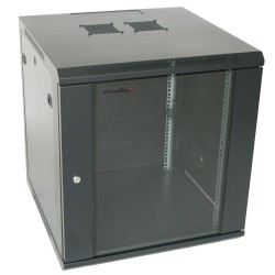 XtendLan 15U/600x600, na zeď, jednodílný, rozložený, skleněné dveře, černý WS15U66BLACKUP
