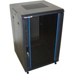 XtendLan 32U/600x600 stojanový, černý, skleněné dveře, perforovaná záda