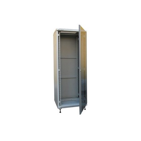 XtendLan 42U/600x800 stojanový, šedý, skleněné dveře, plná záda
