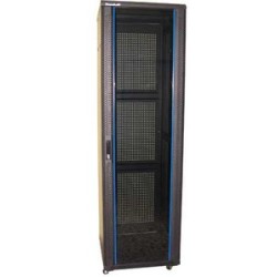 XtendLan 47U/600x800 stojanový, černý, skleněné dveře, perforovaná záda