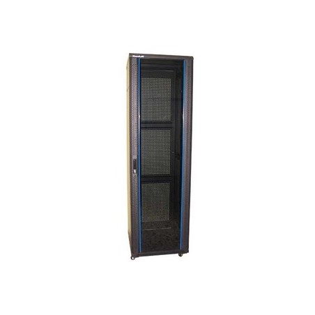 XtendLan 47U/600x800 stojanový, černý, skleněné dveře, perforovaná záda