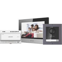 Hikvision kit videotelefonu, 2-drát, bytový monitor + dveřní stanice + napájecí zdroj DSKIS702