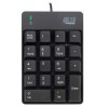 Adesso AKB-601UB/ drátová numerická klávesnice/ odolná proti polití tekutinou/ USB/ černá