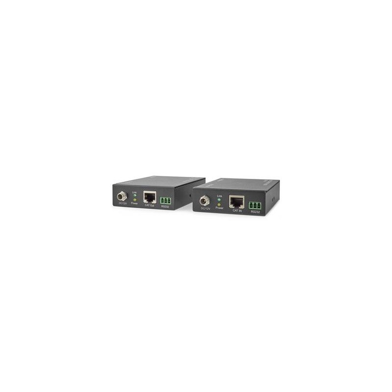 NEDIS HDMI extender/ přes Cat6/ do 60 m/ 4K@60Hz/ 18 Gbps/ HDMI/ LAN/ RS-232/ kov/ antracit