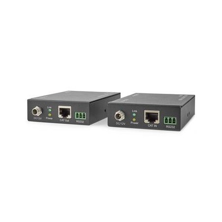 NEDIS HDMI extender/ přes Cat6/ do 60 m/ 4K@60Hz/ 18 Gbps/ HDMI/ LAN/ RS-232/ kov/ antracit