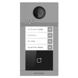 Hikvision IP dveřní interkom 4-tlač., čtecka karet, 2MPx kamera, WiFi, zápustný