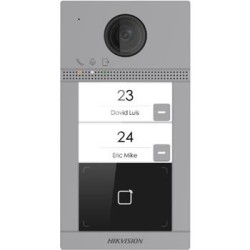 Hikvision IP dveřní interkom 2-tlac., čtecka karet, 2MPx kamera, WiFi, zápustný
