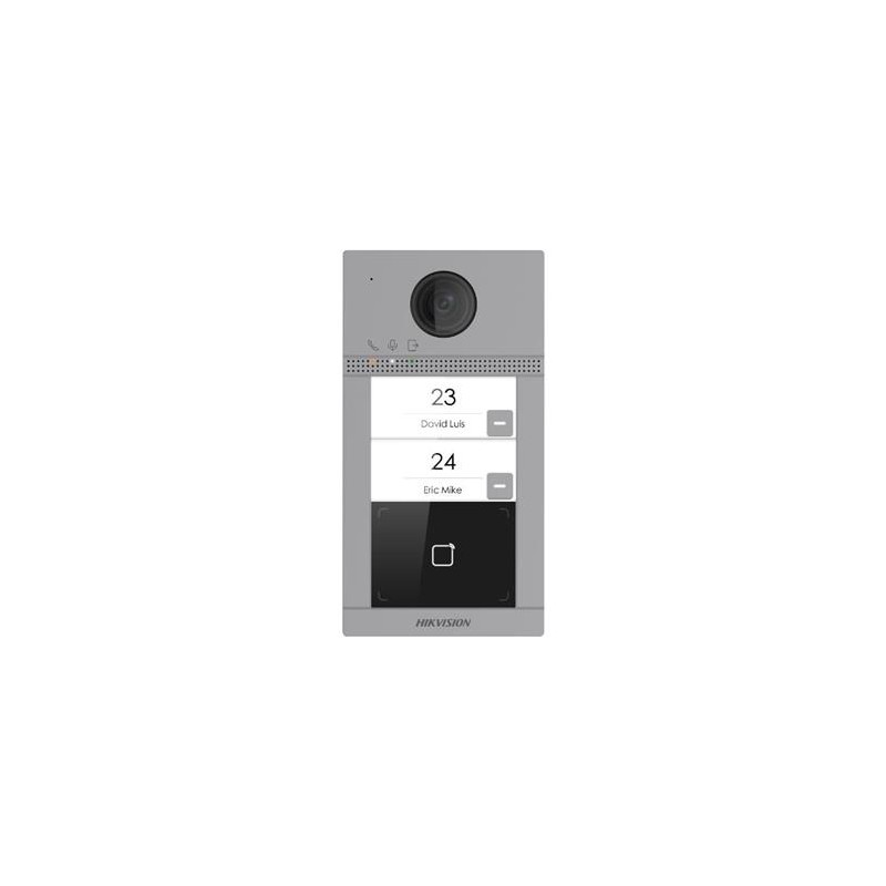 Hikvision IP dveřní interkom 2-tlac., čtecka karet, 2MPx kamera, WiFi, zápustný
