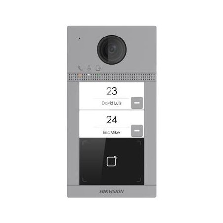 Hikvision IP dveřní interkom 2-tlac., čtecka karet, 2MPx kamera, WiFi, zápustný