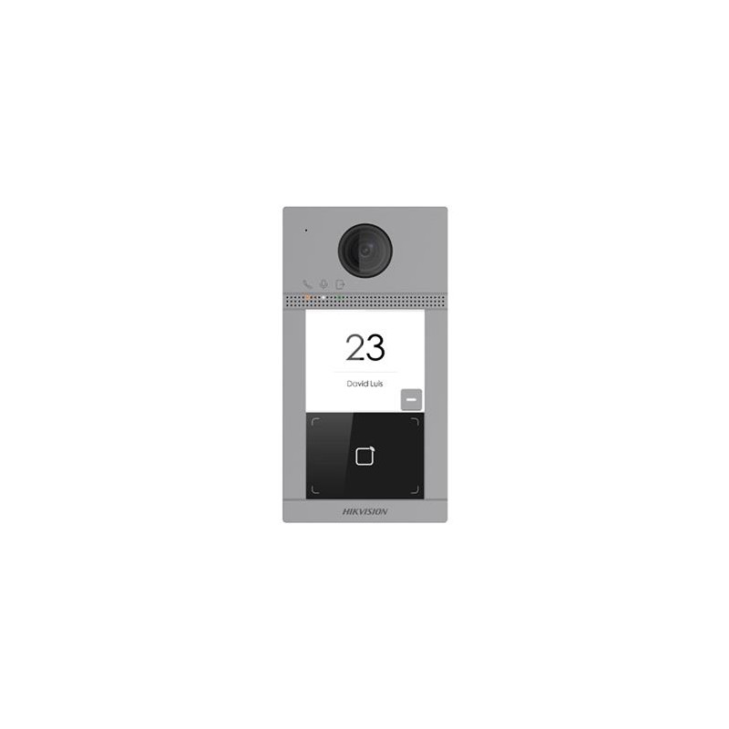 Hikvision IP dveřní interkom 1-tlač., čtečka karet, 2MPx kamera, WiFi, zápustný