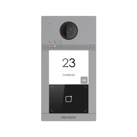 Hikvision IP dveřní interkom 1-tlač., čtečka karet, 2MPx kamera, WiFi, zápustný
