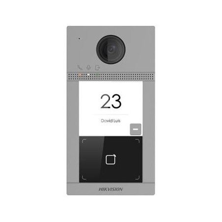 Hikvision IP dveřní interkom 1-tlač., čtečka karet, 2MPx kamera, WiFi