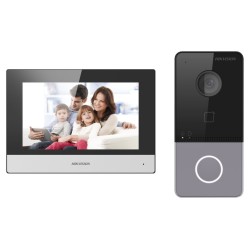 Hikvision kit IP videotelefonu, bytový monitor + dverní stanice + 2x zdroj