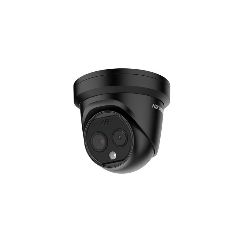 Hikvision IP Turret Termo optická kamera objektiv 2,1mm, IR 15m, Audio, Alarm, blikac černá