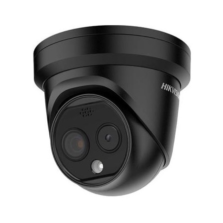 Hikvision IP Turret Termo optická kamera objektiv 2,1mm, IR 15m, Audio, Alarm, blikac černá