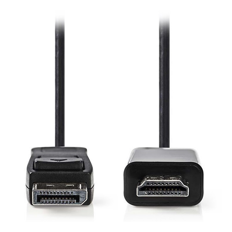 NEDIS kabel DisplayPort - HDMI/ zástrčka DisplayPort - zástrčka HDMI/ černý/ bulk/ 3m