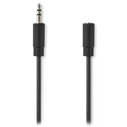NEDIS prodlužovací stereo audio kabel s jackem/ zástrčka 3,5 mm - zásuvka 3,5 mm/ černý/ bulk/ 1m