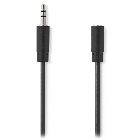 NEDIS prodlužovací stereo audio kabel s jackem/ zástrčka 3,5 mm - zásuvka 3,5 mm/ černý/ bulk/ 1m