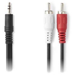 Nedis CAGL22200BK100 - Stereo Audio Kabel | 3,5 mm Zástrčka – 2x RCA Zástrčka | 10 m | Černá