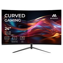 MISURA 24" LED P23MM24DFA01/ prohnutý/ VA/ 1920x1080 (FHD)/ 4000:1/ 1ms/ 300 cd/m2/ HDMI/ DP/ REPRO/ VESA 75x75/ černý