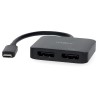NEDIS kabelový adaptér USB-C/USB 3.2 Gen 1/ USB-C zástrčka - 2x Displayport zásuvka/ kulatý/ černý/ BOX/ 20cm