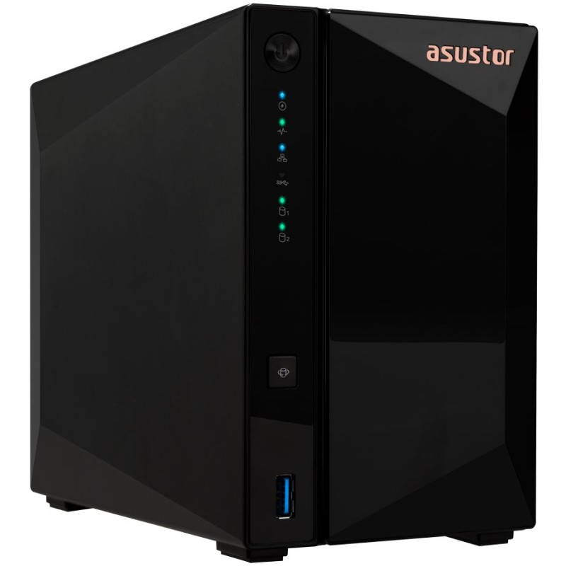 Asustor NAS AS3302T v2 2x 3,5" SATA,Realtek RTD1619B 1.7GHz, 2GB, 2.5GbE x1, USB3.2 Gen1 x3, WOW (Wake on WAN)