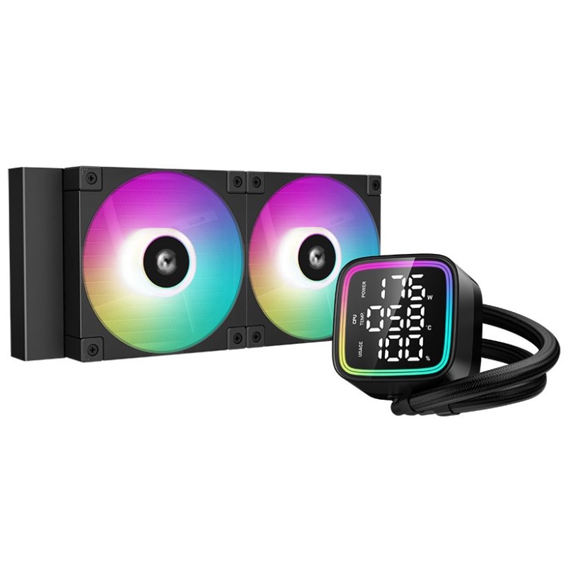 DEEPCOOL vodní chladič LD240 / 2x120 mm PWM ARGB fan / display / černý