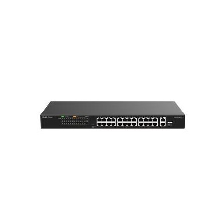 Reyee RG-ES126FGS-P, 24-Port 10/100 Mbps with 2-Port Gigabit Unmanaged PoE Switch