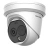Hikvision IP Turret Termo optická kamera objektiv 2,1mm, IR 15m, Audio, Alarm, blikac, Fire detection