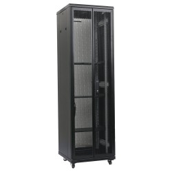 XtendLan TELCO 42U/800x1000 stojanový, černý, perforované dvoukřídlé(dvoudílné) dveře a záda