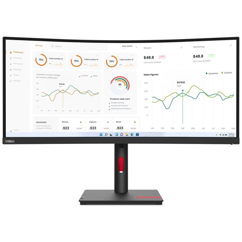 Lenovo ThinkVision/T34w-30/34"/VA/3440x1440/60Hz/6ms/Black/3R