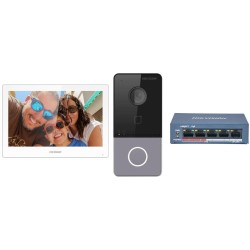 KIT IP videotelefonu, dverní stanice + bytový monitor + switch