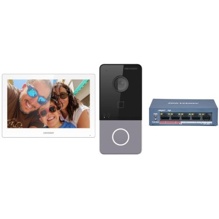 KIT IP videotelefonu, dverní stanice + bytový monitor + switch