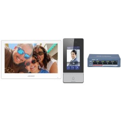 Hikvision KIT IP videotelefonu, dveřní stanice + bytový monitor + switch DSKIS902S