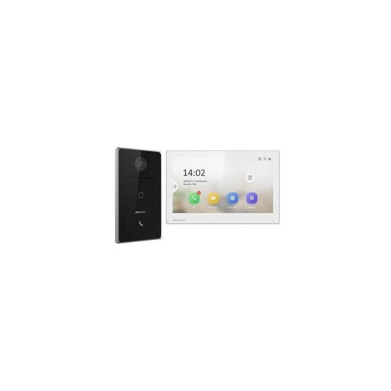 Hikvision KIT IP videotelefonu, dveřní stanice + bytový monitor, 2x zdroj, MicroSD karta DSKIS608P
