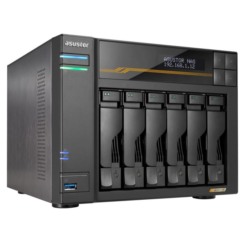 Asustor Lockerstor 6 Gen3 AS6806T 6x 2,5"/3,5" SATA III/ 16GB RAM/ Dual 10GbE Ports/ Dual 5GbE Ports/ 4x M.2 SSD