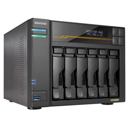 Asustor Lockerstor 6 Gen3 AS6806T 6x 2,5"/3,5" SATA III/ 16GB RAM/ Dual 10GbE Ports/ Dual 5GbE Ports/ 4x M.2 SSD