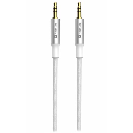 SWISSTEN AUDIO KABEL TEXTILE JACK (samec) / JACK (samec) 1,5 M BÍLÝ