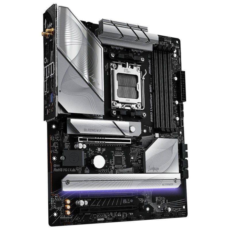 ASRock B850 LiveMixer WiFi / AMD B850 / AM5 / 4x DDR5 DIMM / 3x M.2 / HDMI / DP / USB-C / WiFi / ATX