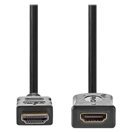 NEDIS prodlužovací High Speed HDMI 1.4 kabel s ethernetem/ 4K@60Hz/ zlacené konektory HDMI-HDMI/ černý/ bulk/ 1m